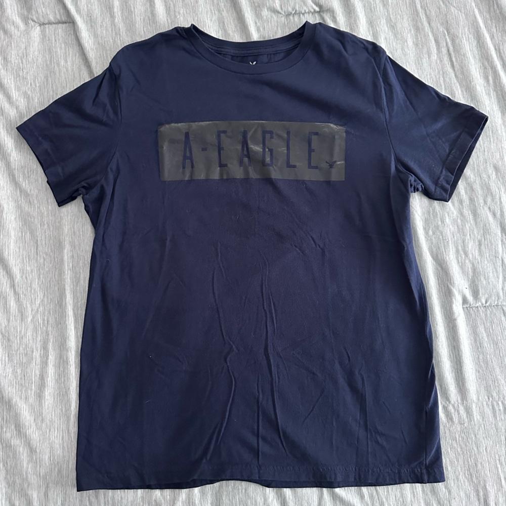 AEO Men’s Cotton Navy T-shirt with Black Logo
